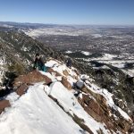 Leading a group up to the summit of Bear Peak